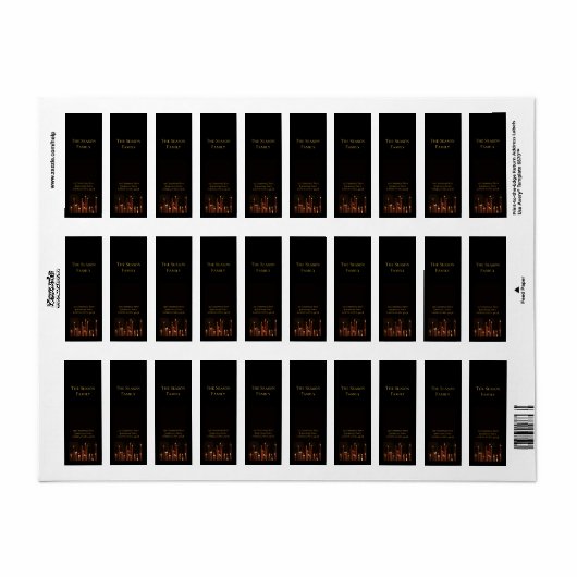 kerstlabel brandende kaarsen etiket (Full Sheet)