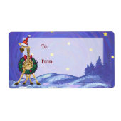 kerstlabel Giraffe Etiket (Voorkant)