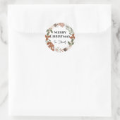 Kerstlabel in eenvoudige Noordse stijl Ronde Sticker (Tas)