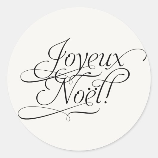 Kerstlabel_Joyeux Noel Ronde Sticker (Voorkant)