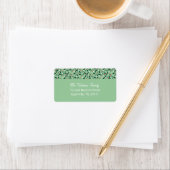 Kerstlabel 'Merry Holly Days' (groen) Etiket (Insitu)