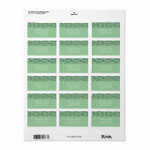 Kerstlabel 'Merry Holly Days' (groen) Etiket (Full Sheet)
