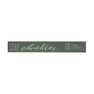 kerstlabel met kalligrafie