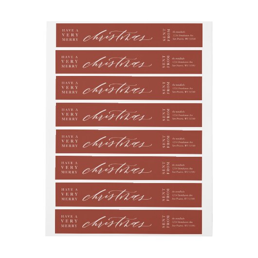 kerstlabel met kalligrafie (Vel)