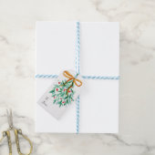 Kerstlabel met maretak cadeaulabel (Met Touw)