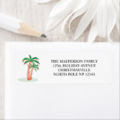 Kerstlabel met palmboom retouradres etiket (Insitu)
