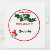 kerstlabel Noordpool Wijn Etiket (Enkel label)