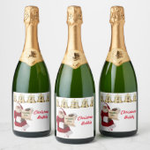 kerstlabel op de kerstcadeaulijst van Santa's Sparkling Wijnetiket (Flessen)