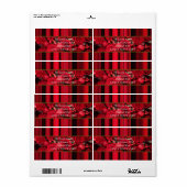 Kerstlabel rode rozen etiket (Full Sheet)