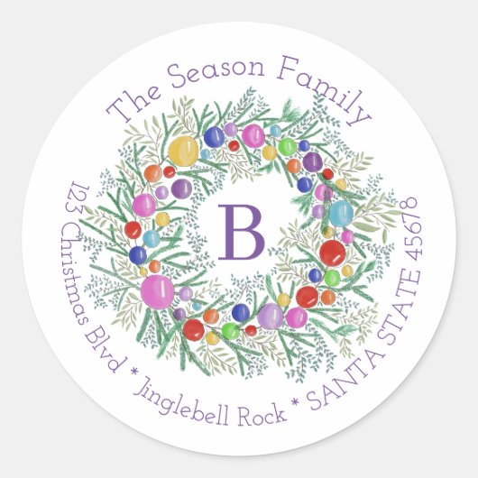 kerstlabel ronde sticker (Voorkant)