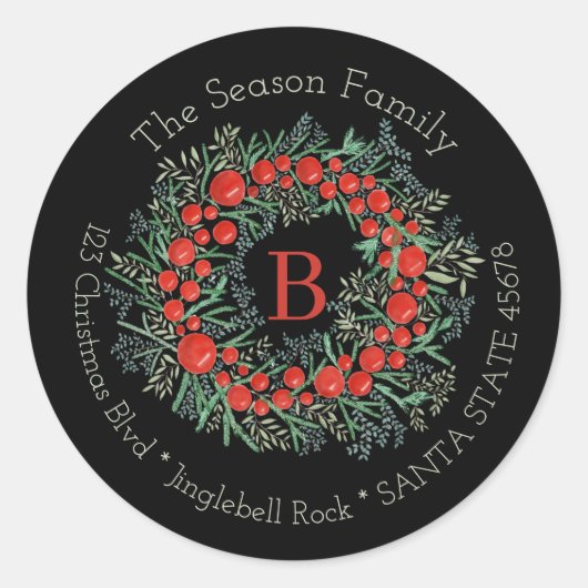  kerstlabel ronde sticker (Voorkant)