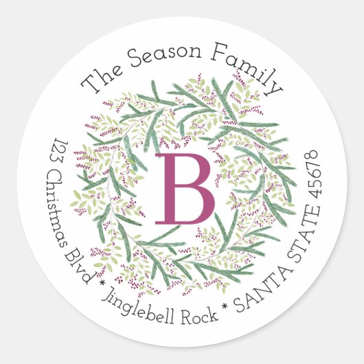 kerstlabel ronde sticker (Voorkant)