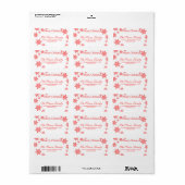kerstlabel rood Snowflake Etiket (Full Sheet)