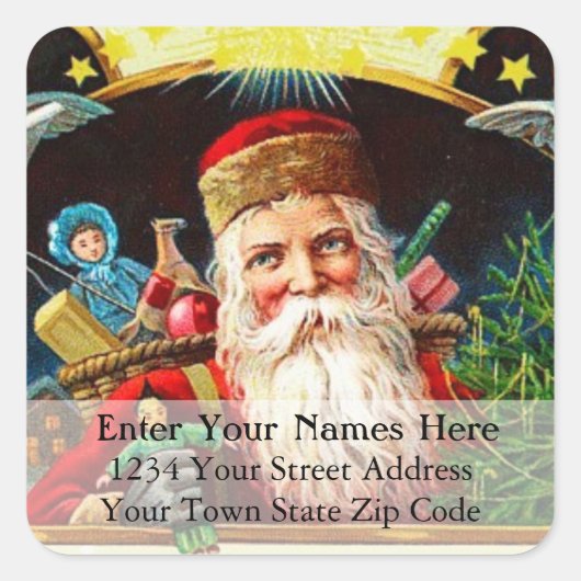 kerstlabel vierkante sticker (Voorkant)