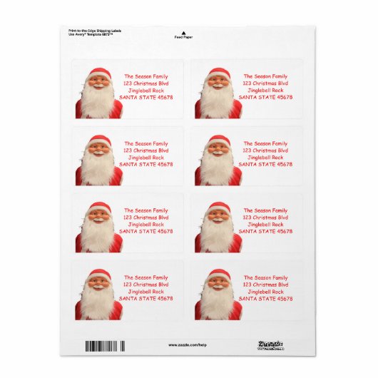 kerstlabel voor de kerstman etiket (Full Sheet)