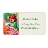  kerstlabel voor het bakmeisje retro etiket (Voorkant)