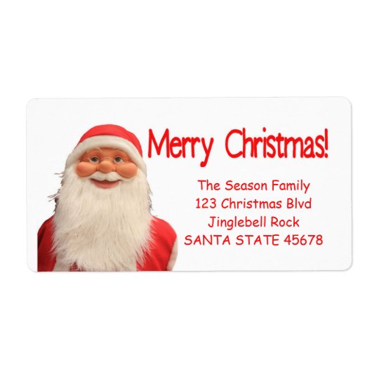 kerstlabel voor kerstmis in Santa's Merry Etiket (Voorkant)