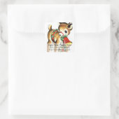  kerstlabel voor kleine rendieren vierkante sticker (Tas)