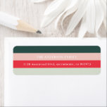 kerstlabel voor kleurenbalk etiket<br><div class="desc">Retouradreslabel met moderne strepen die perfect zijn voor kerstmis en feestseizoen.</div>