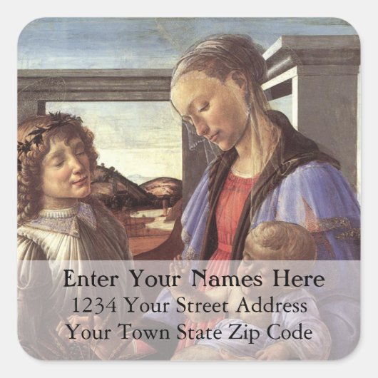 kerstlabel voor moeder en kind vierkante sticker (Voorkant)