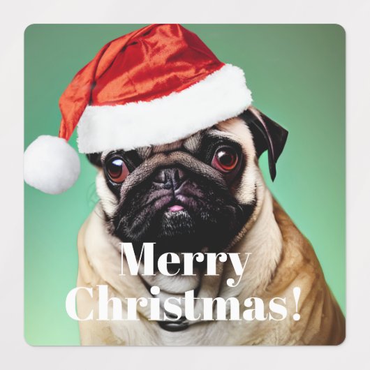 kerstlabel voor Pug Dog Labels (Design 1)