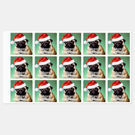 kerstlabel voor Pug Dog Labels