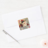kerstlabel voor Santa Claus Vintage Vierkante Sticker (Envelop)