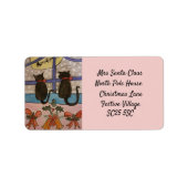 kerstlabel voor zwarte kat etiket (Voorkant)