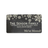 kerstlabel " we hebben verhuisd " etiket (Voorkant)