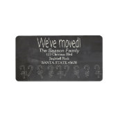 kerstlabel " we hebben verhuisd " etiket (Voorkant)