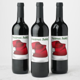 kerstlabel wijn etiket