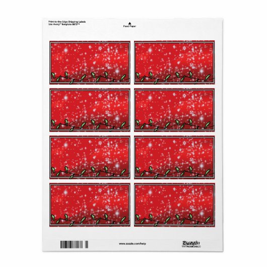 Kerstlabels -  adreslabels etiket (Full Sheet)