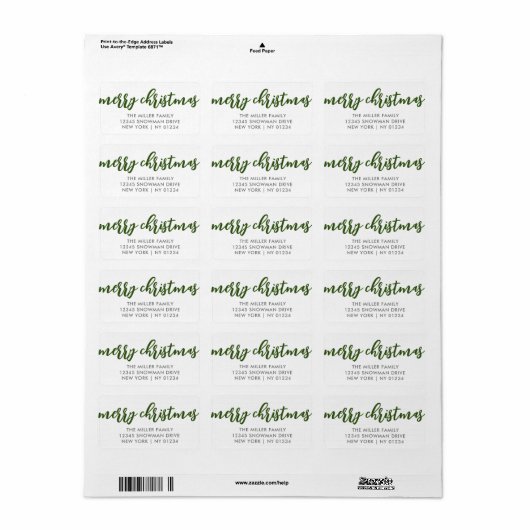 kerstlabels etiket (Full Sheet)