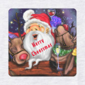 kerstlabels - kerstman en rendieren labels (Design 1)