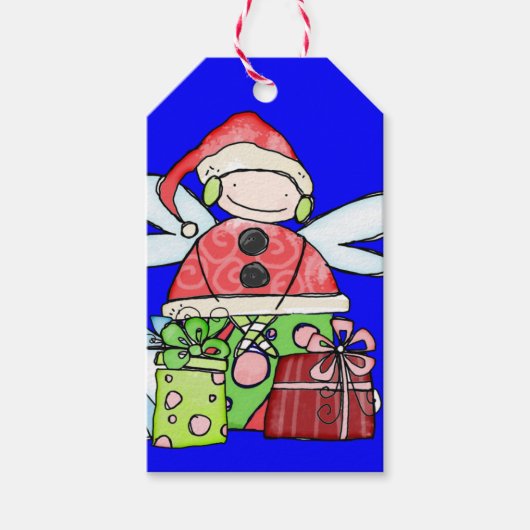 kerstLabels Santa Blue Cadeaulabel (Voorkant)