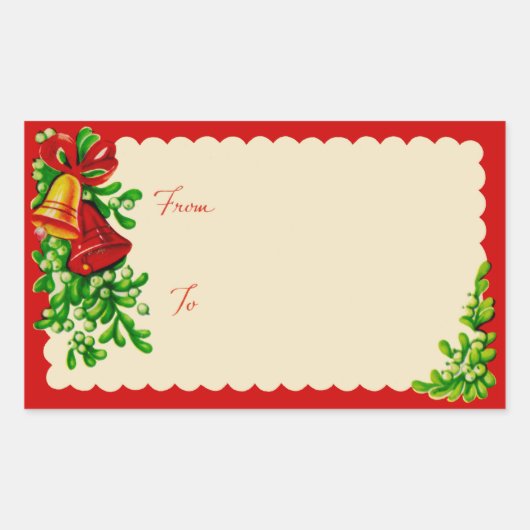  kerstlabels uit de jaren vijftig rechthoekige sticker (Voorkant)
