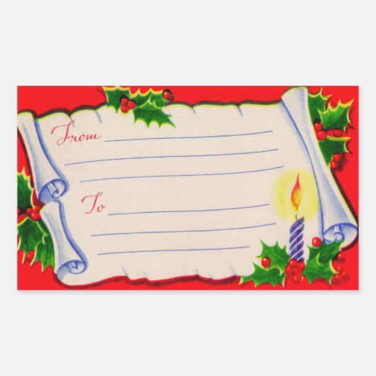  kerstlabels uit de jaren vijftig rechthoekige sticker (Voorkant)
