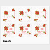 kerstlabels van Poinsettia Vierkante Sticker (Vel)