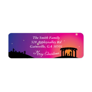 kerstlabels voor de nativiteitsscène etiket