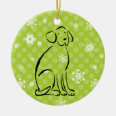 kerstlabrador Art Naam toevoegen Keramisch Ornament (Voorkant)