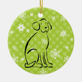 kerstlabrador Art Naam toevoegen Keramisch Ornament