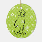kerstlabrador Art Naam toevoegen Keramisch Ornament (Links)