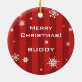 kerstlabrador Art Naam toevoegen Keramisch Ornament (Achterkant)