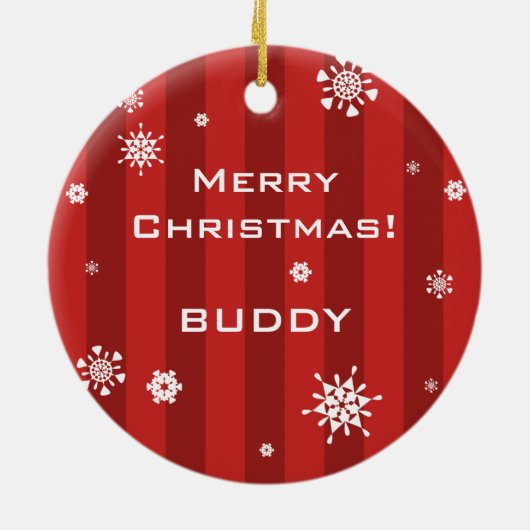 kerstlabrador Art Naam toevoegen Keramisch Ornament (Achterkant)