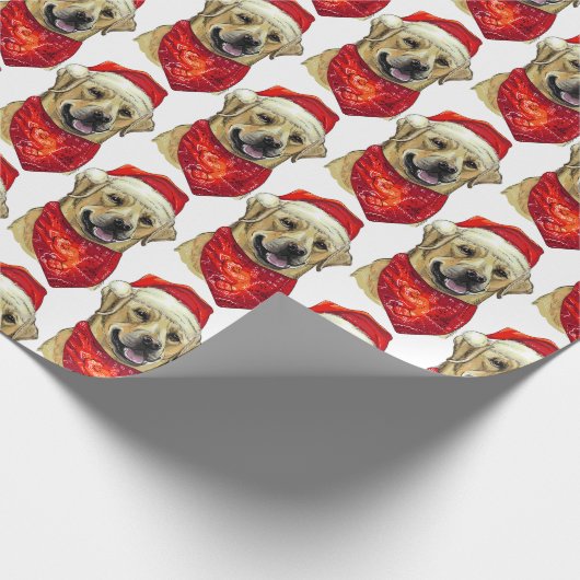 Kerstlabrador Cadeaupapier (Hoek)