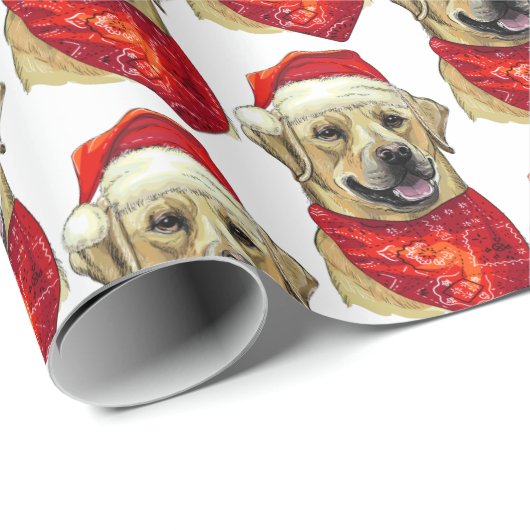 Kerstlabrador Cadeaupapier (Rol Hoek)