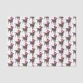 kerstlabrador chocolade-hond in Santa Hat Tissuepapier (Voorkant)