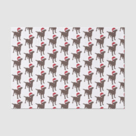 kerstlabrador chocolade-hond in Santa Hat Tissuepapier