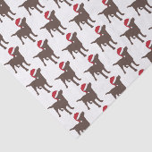 kerstlabrador chocolade-hond in Santa Hat Tissuepapier (Detail)