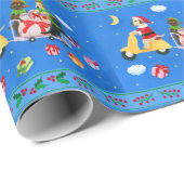 kerstlabrador Delivery Painting Cadeaupapier (Rol Hoek)